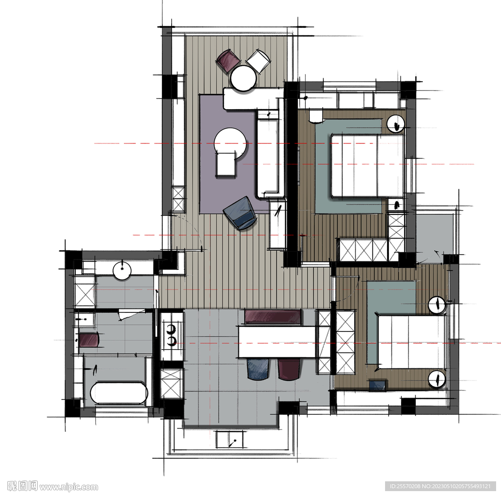 彩色平面布置图