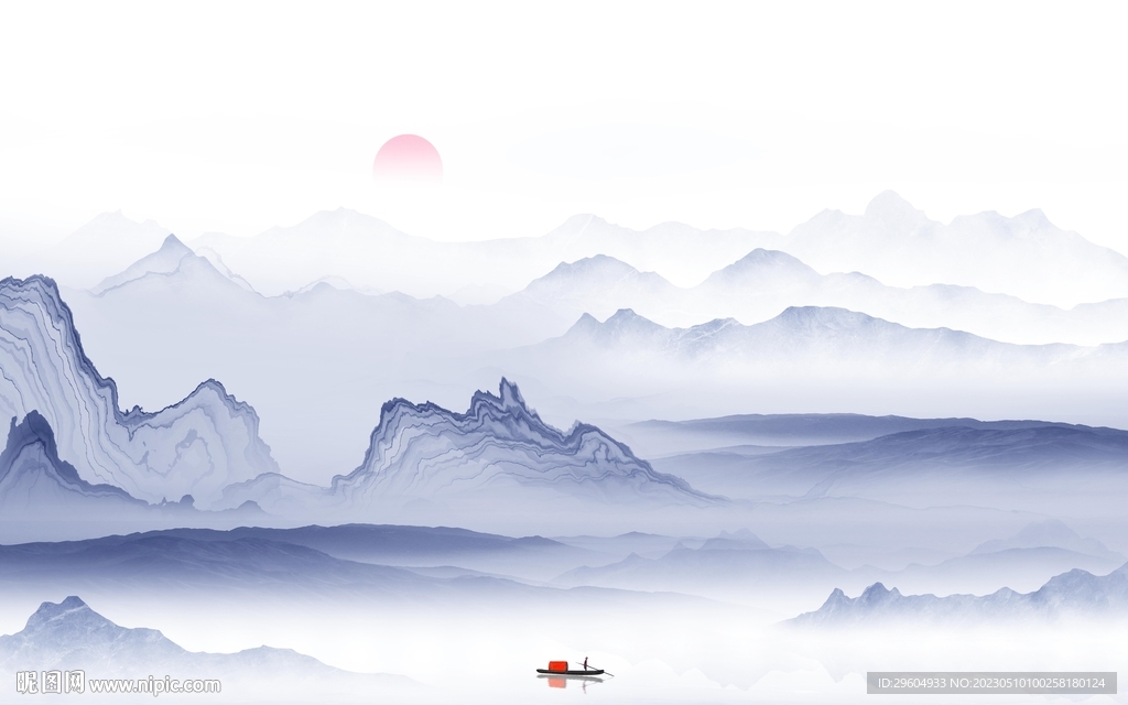 新款 中式高清山水 TIf分层