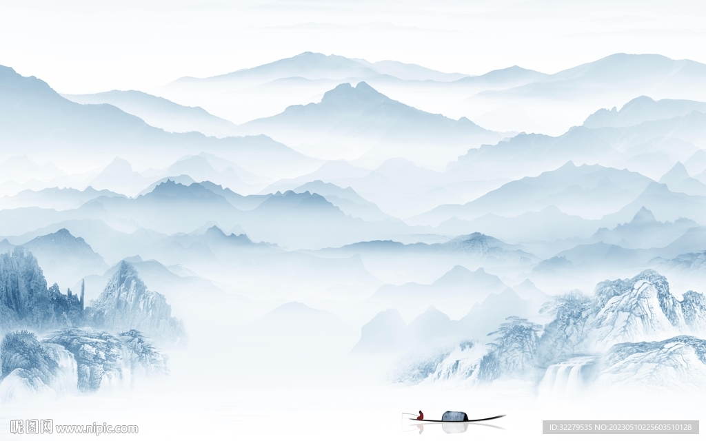 人气 最新山水背景 TiF分层