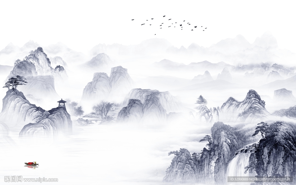 人气 沙发背景山水 TIf分层