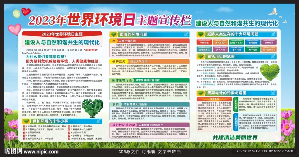 2023世界环境日宣传栏