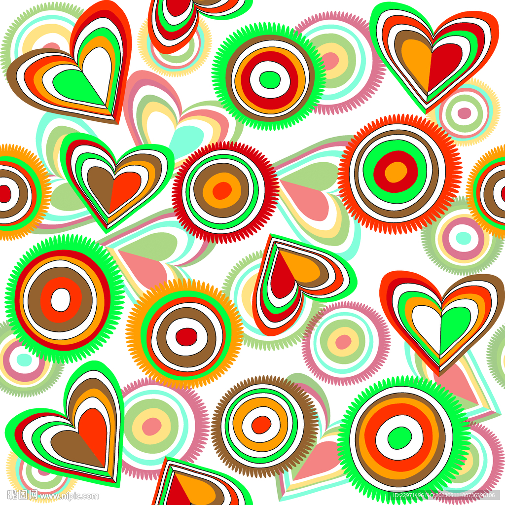 大牌 几何爱心 圆圈