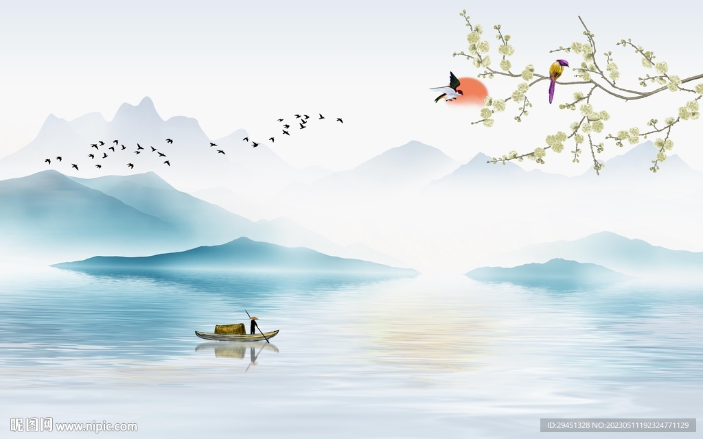 人气 客厅背景墙画 tif分层