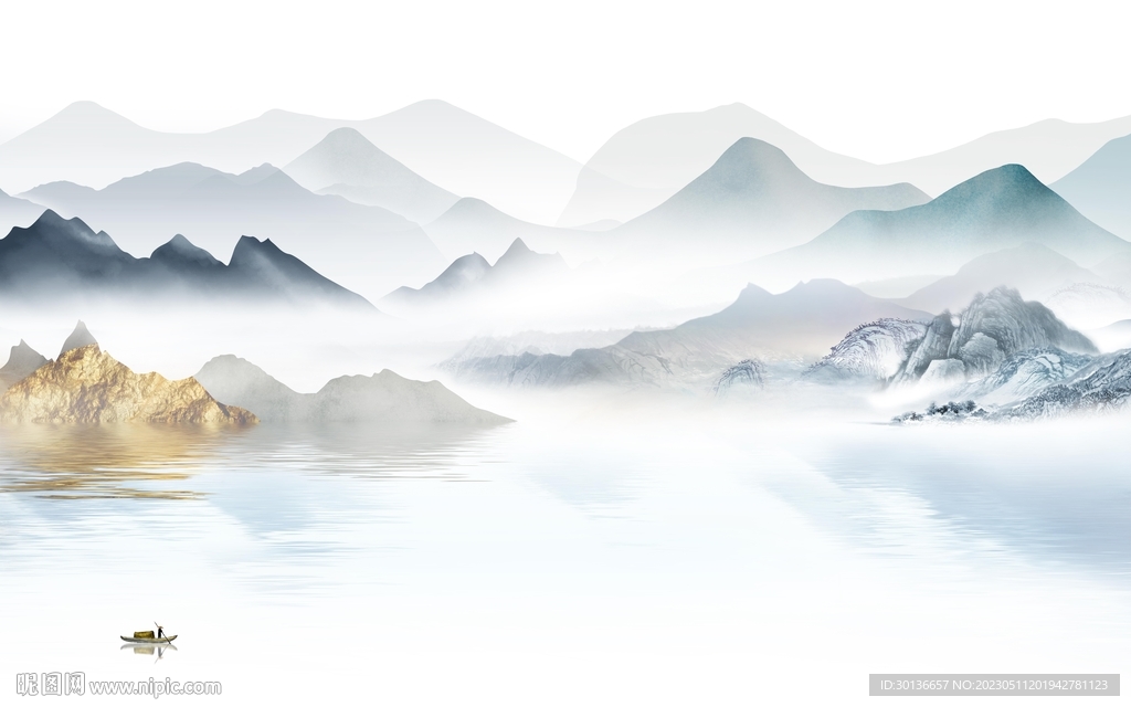 爆款 中式热门山水 tif分层