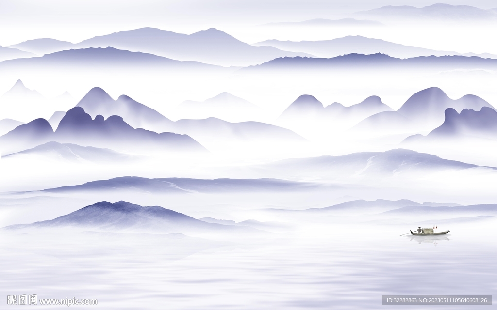 爆款 沙发中式山水 tIf分层