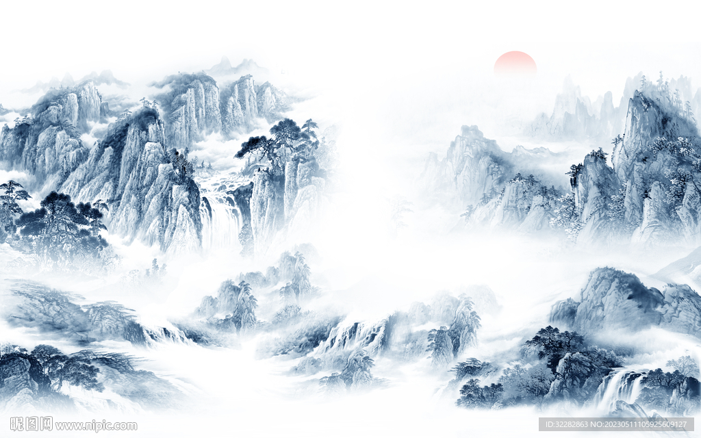 高档 沙发中式山水 tIf分层