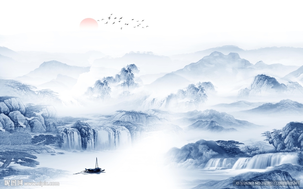 最新 沙发中式山水 tIf分层