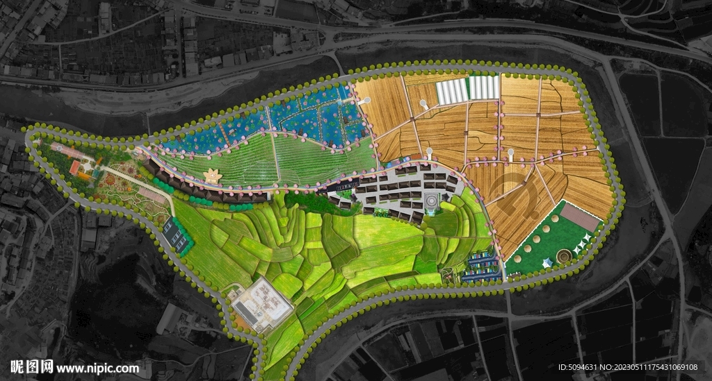 新农村文旅乡镇整体规划彩平图