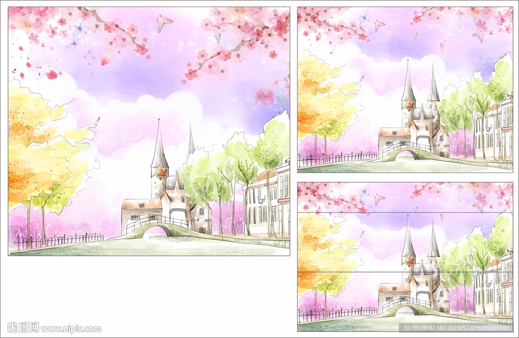 小清新插画 风景手绘