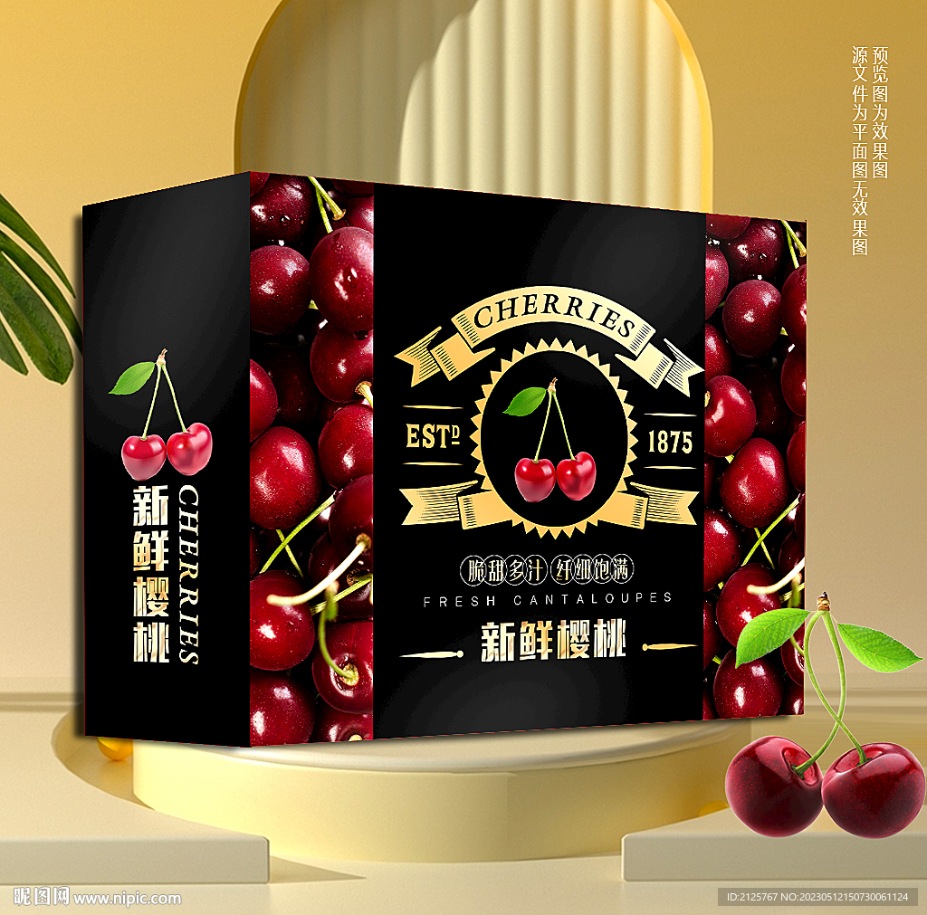 黑色高档樱桃包装