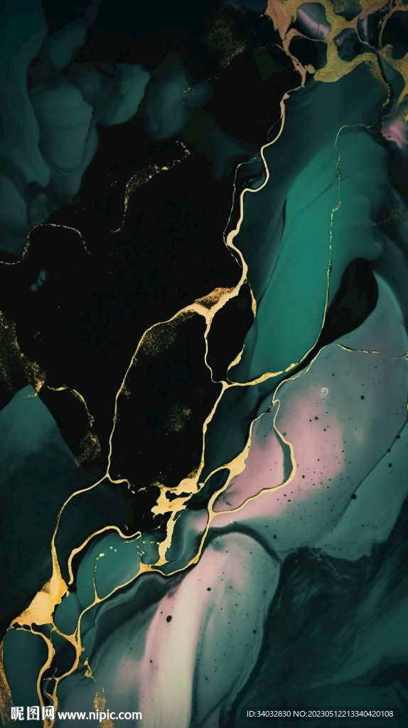 墨绿色水墨抽象底纹