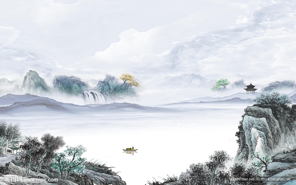 人气 高端意境山水 tif分层