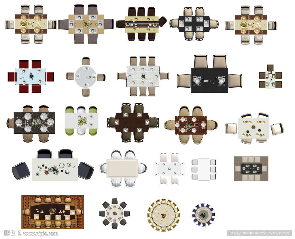 桌椅类PSD图块