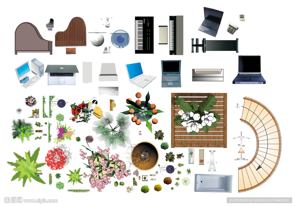 花卉电器PSD图块