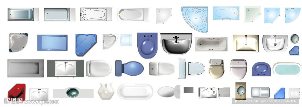 卫浴洁具PSD图块