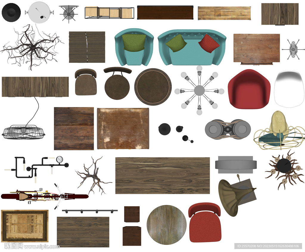 沙发桌子PSD图块