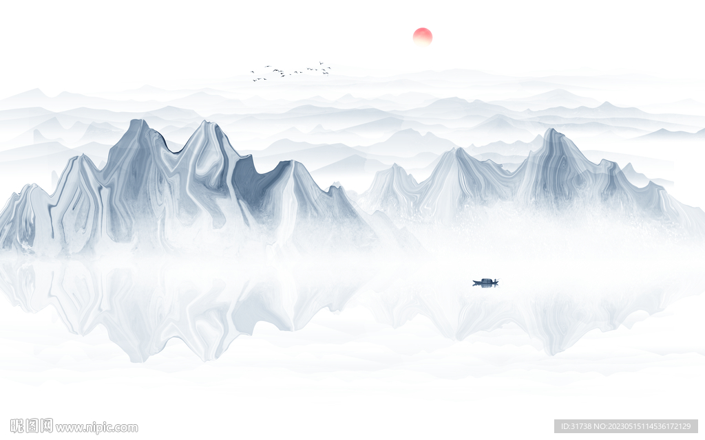 抽象意境山水画