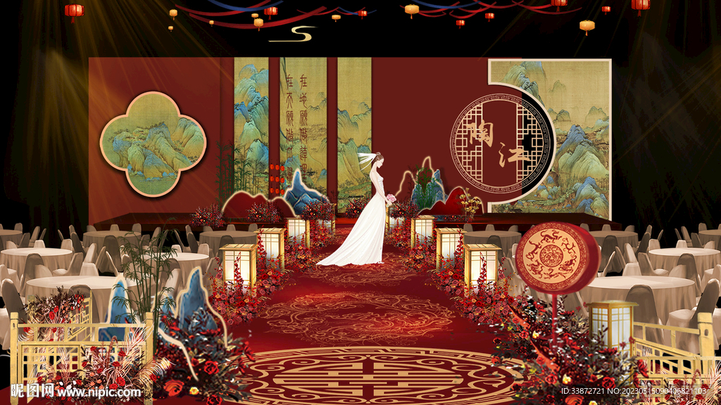 中式婚礼背景