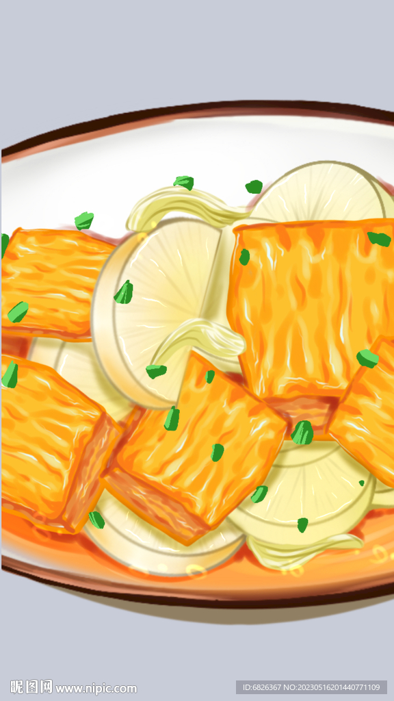 豆腐白萝卜插画