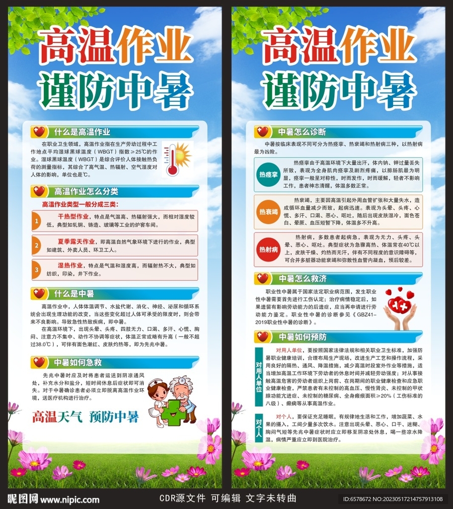 高温作业谨防中暑展架