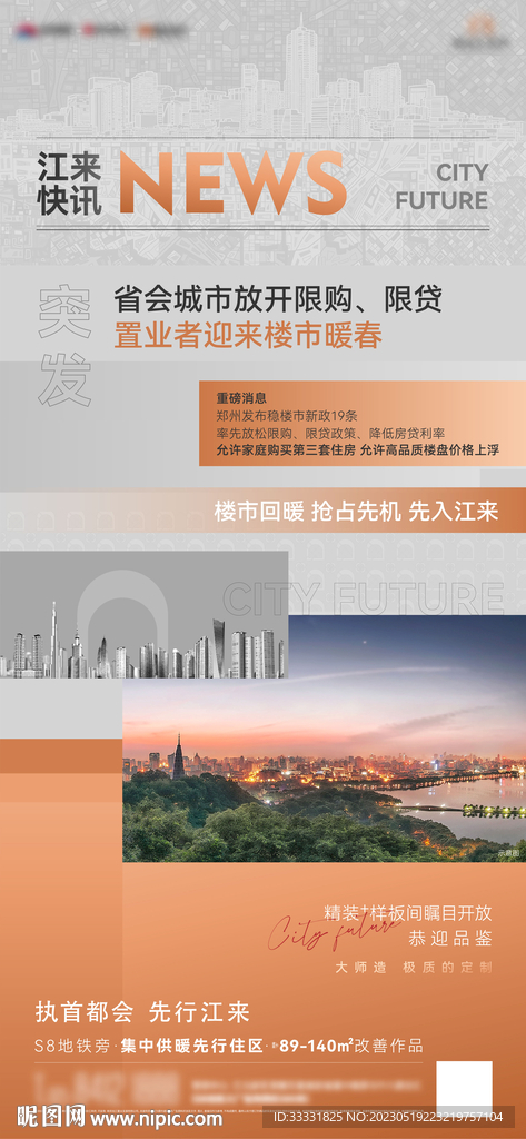 地产地产政策快讯海报