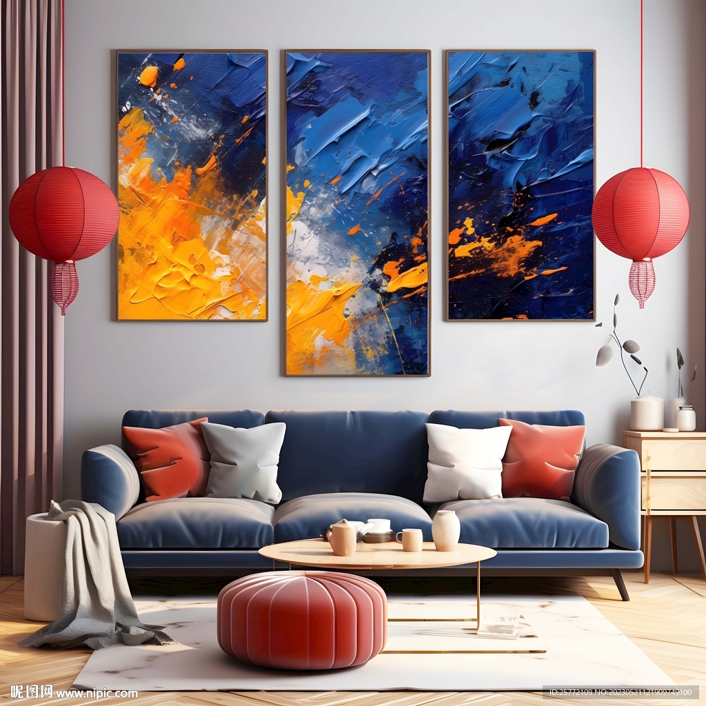 客厅装饰画样机