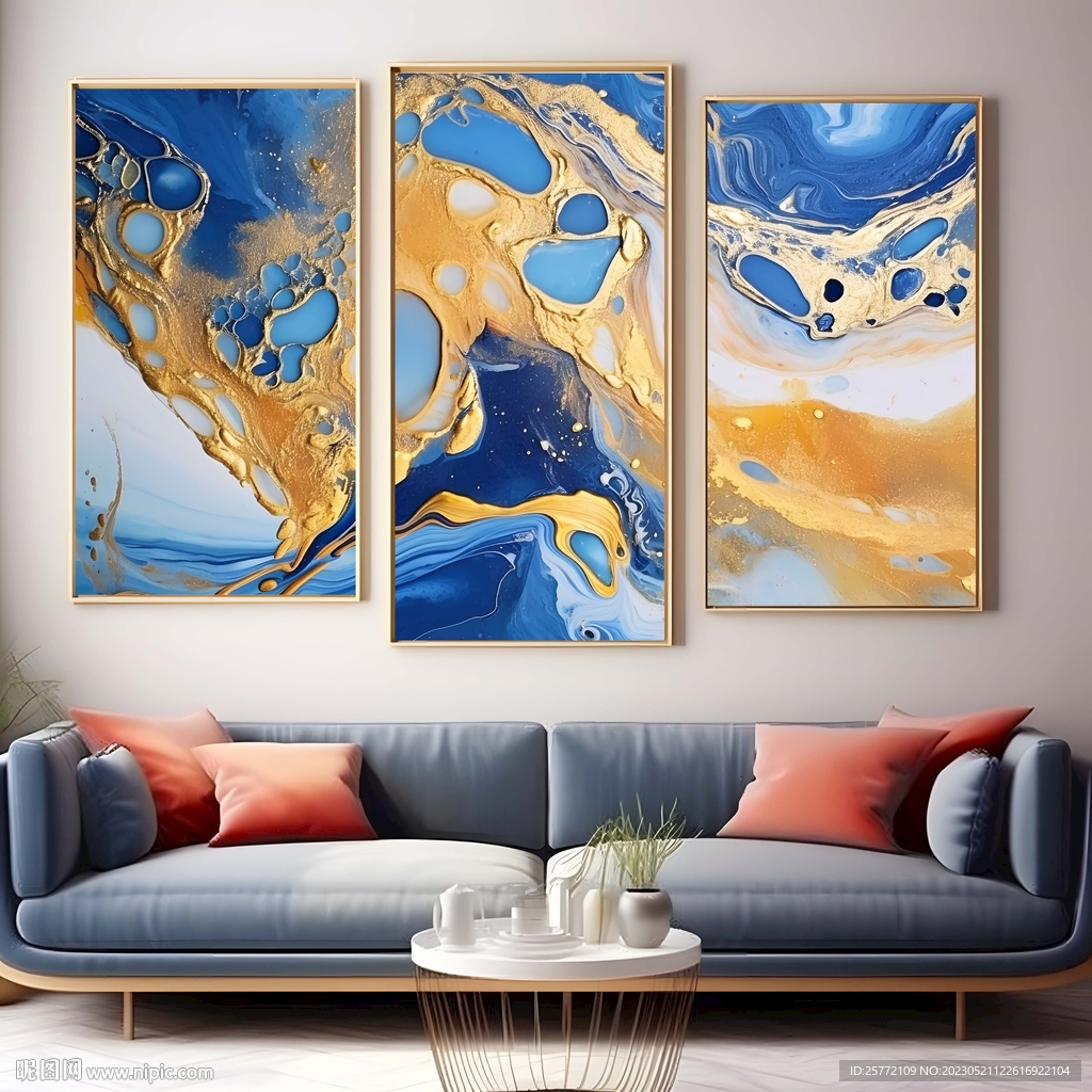 三联客厅装饰画样机