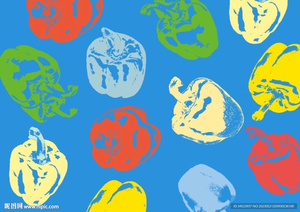 辣椒装饰艺术矢量图案 