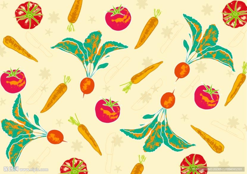蔬菜艺术背景图案