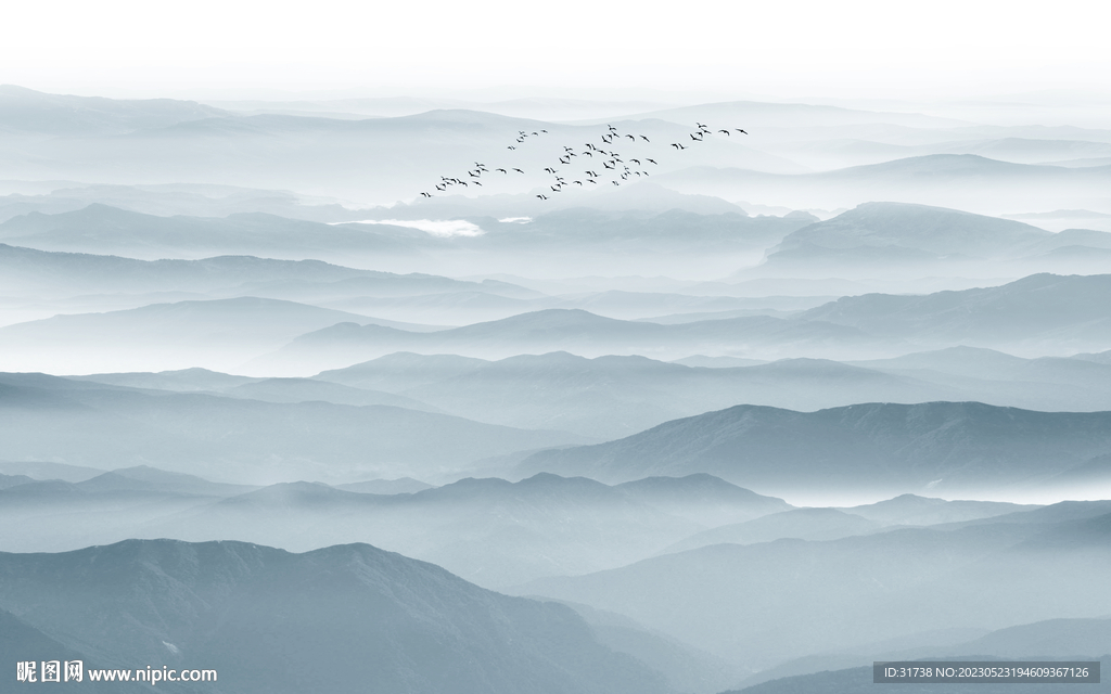 中式意境山水画