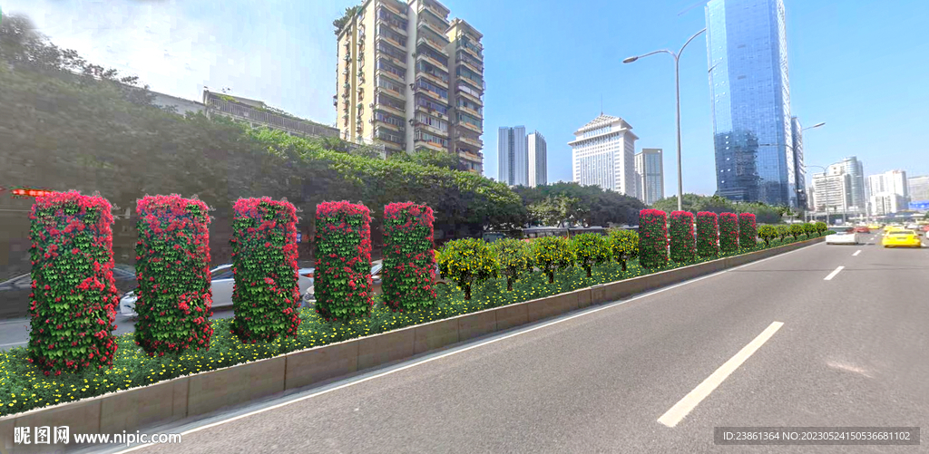 市政道路中分隔离带绿化