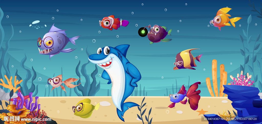 卡通海洋世界