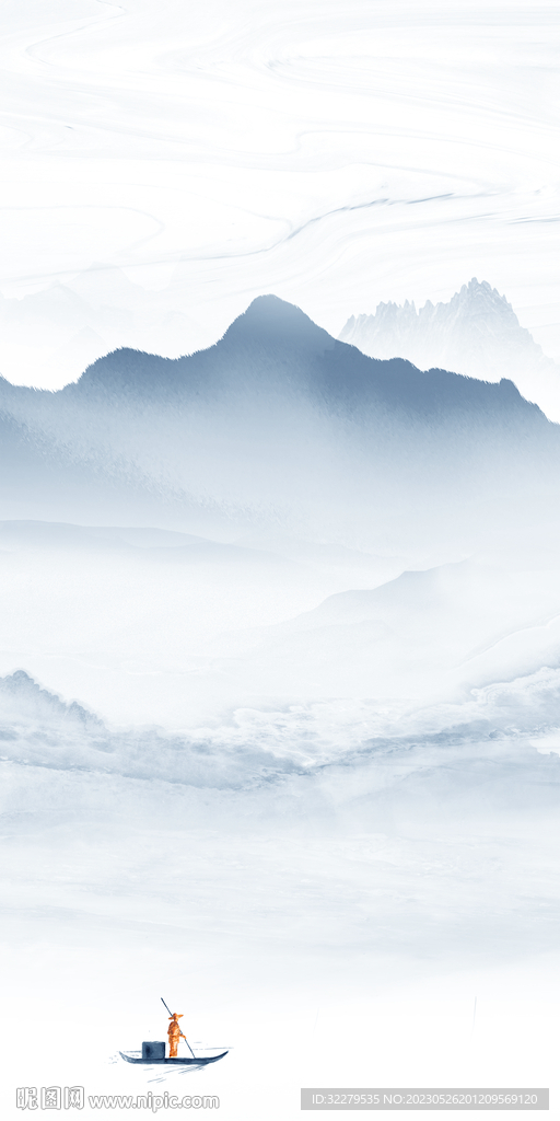 高清 山水中式玄关 Tif分层