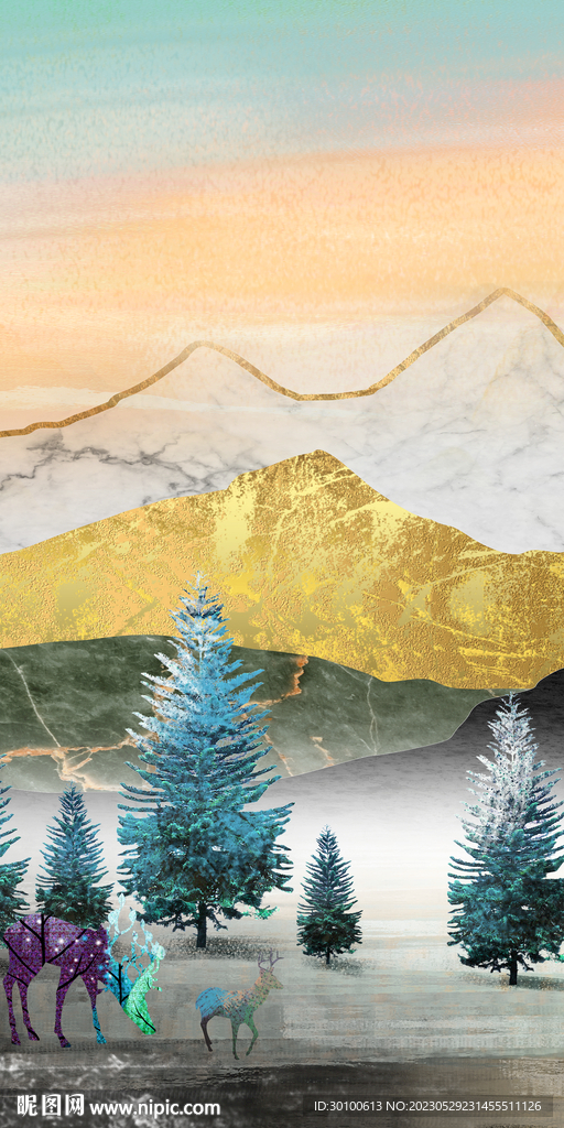 大气 极简山水玄关 TiF分层