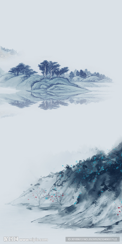 蓝色 最新山水玄关 TiF分层