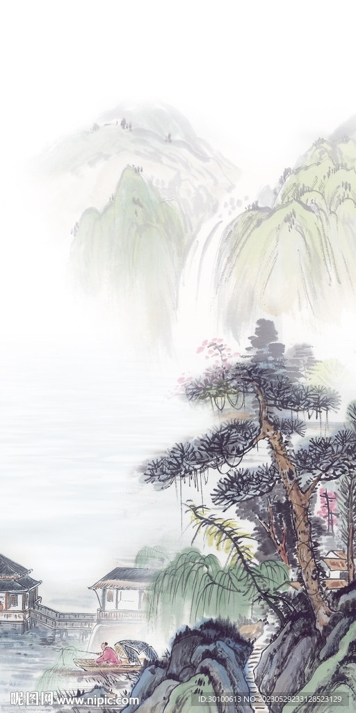 别墅 极简山水玄关 TiF分层