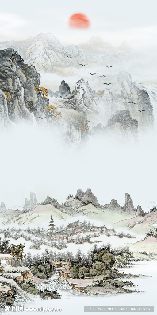 高清 意境中式玄关 TIf分层