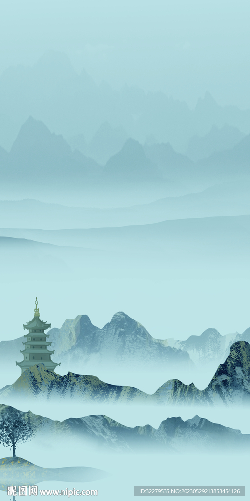 别墅 意境中式玄关 TIf分层