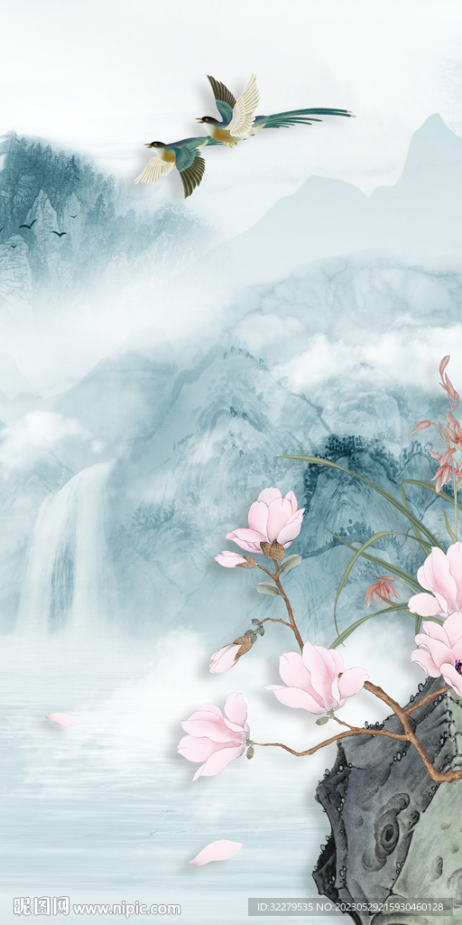 花鸟 新传山水玄关 tIf分层