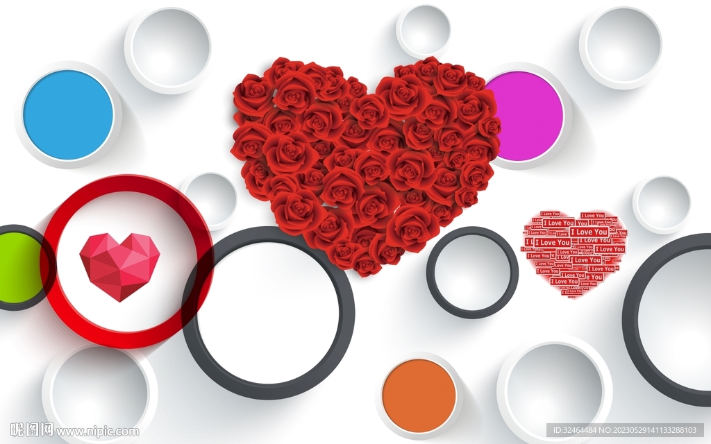 玫瑰花电视背景墙