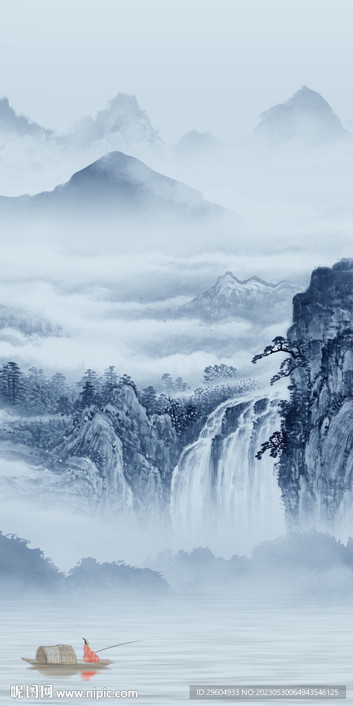 极简 最新中式山水 tIF分层