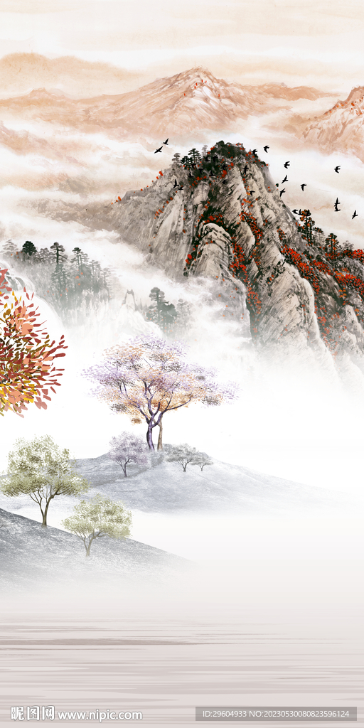 新品 中式轻奢玄关 tif分层