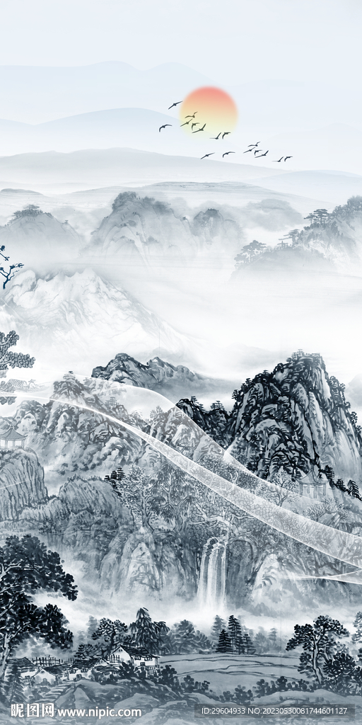 别墅 人气简奢玄关 Tif分层