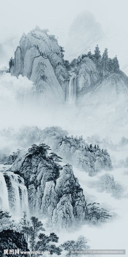 别墅 最新中式山水 tIF分层