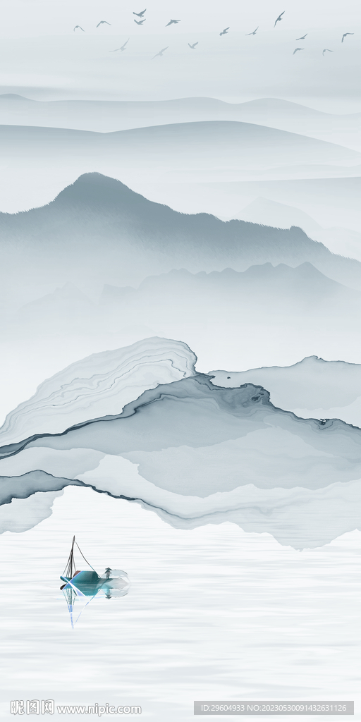 蓝色 新上传玄关画 TiF分层