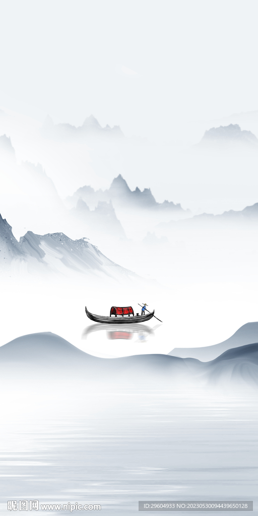 新传 玄关框画山水 tIf分层