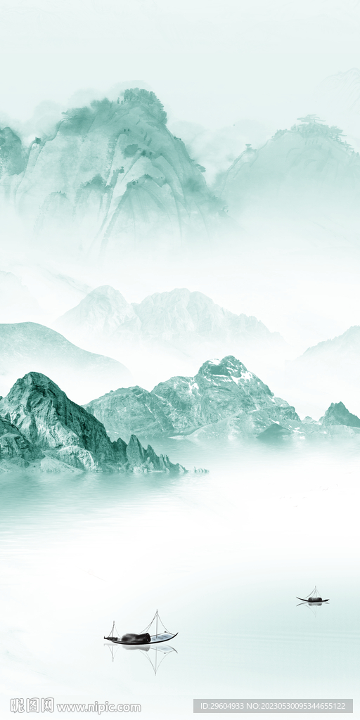 极简 高清玄关山水 tIf分层