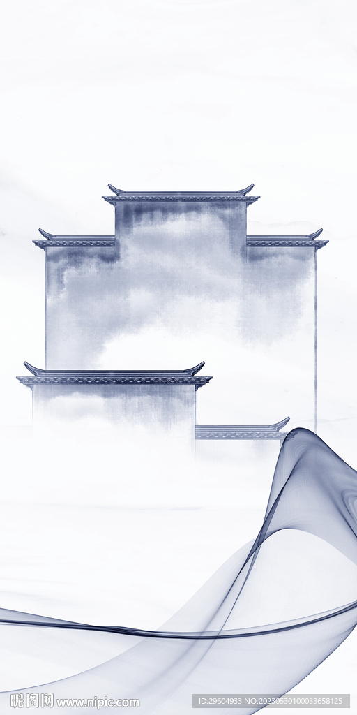 高端 高清玄关山水 tIf分层