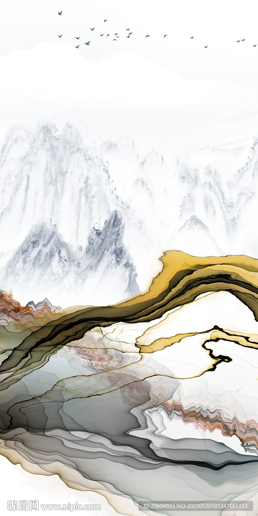 现代 高清玄关山水 tIf分层