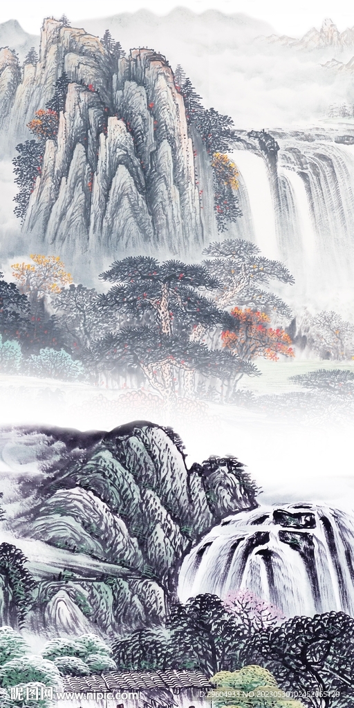 古风 简奢玄关山水 tIF分层